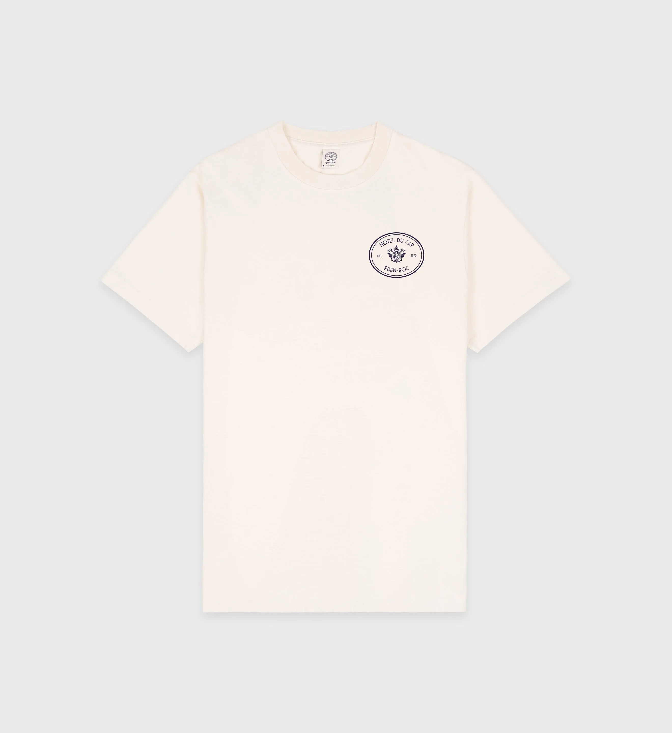 Kennedy Crest T-Shirt - Cream/Navy sold by Sporty and Rich