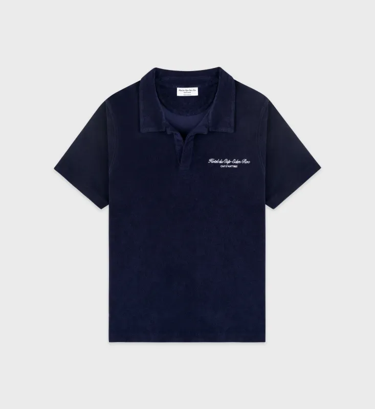 Eden Script Terry Polo - Navy/White sold by Sporty and Rich