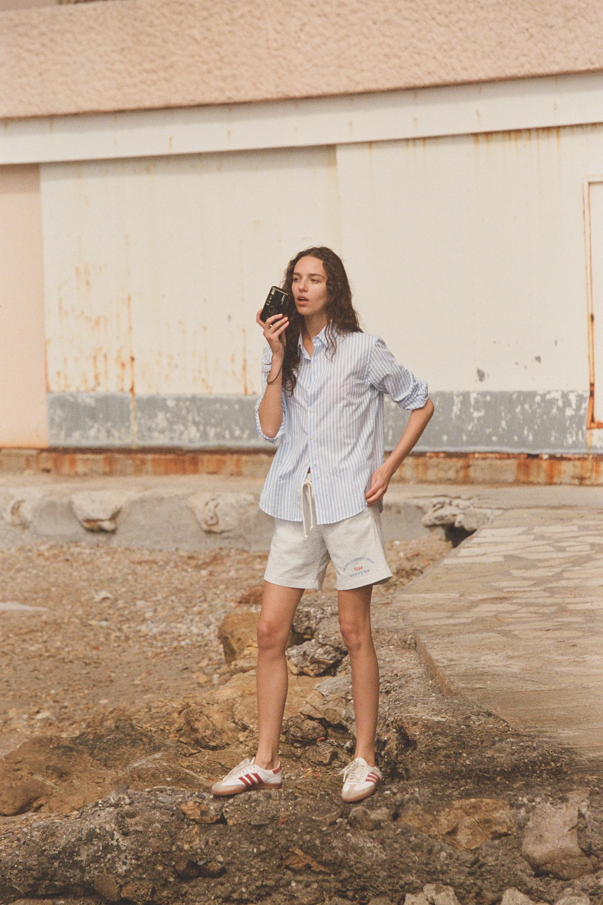 LA Athletic Group Gym Short - Heather Gray/Ocean sold by Sporty and Rich product image thumbnail 5