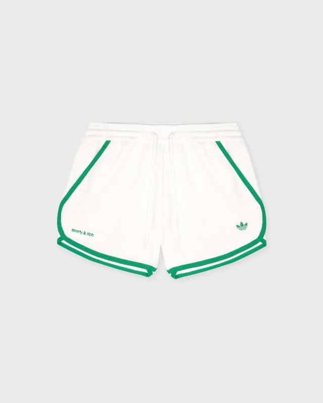 Adidas Track Short - Off White/Court Green sold by Sporty and Rich