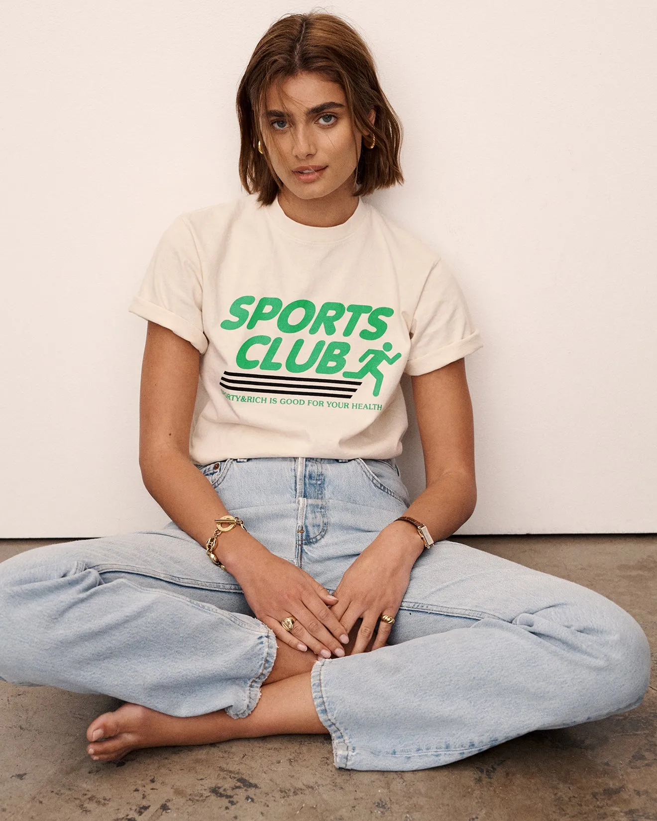 Sports Club T Shirt - Milk sold by Sporty and Rich product image thumbnail 5