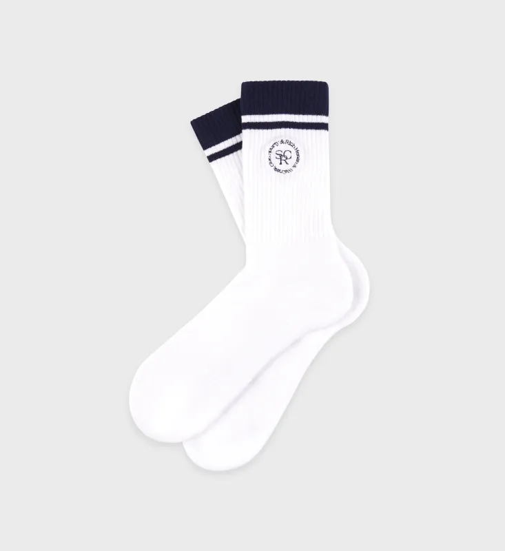 SRHWC Socks - White/Navy sold by Sporty and Rich