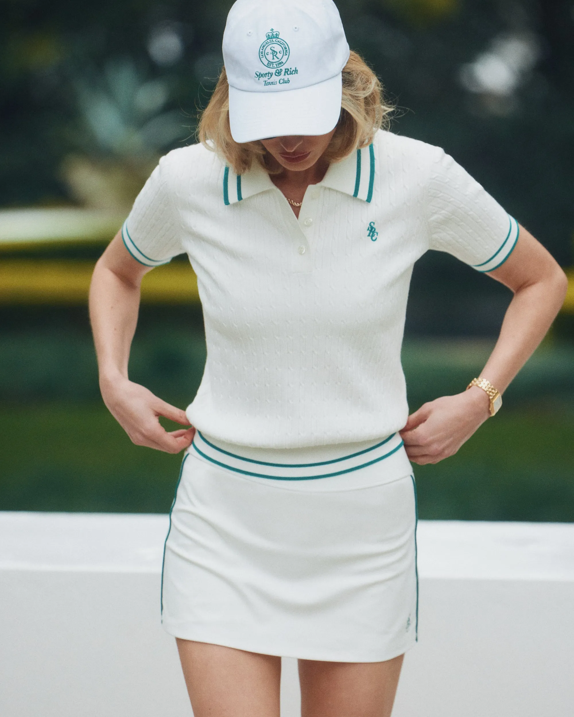 Crown Tennis Hat - White/Alpine sold by Sporty and Rich product image thumbnail 2