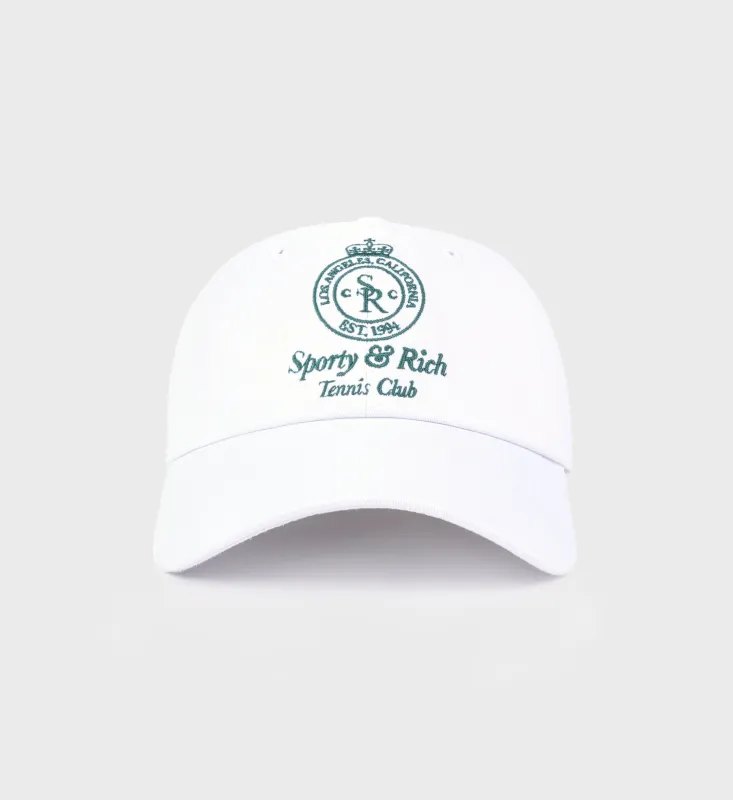 Crown Tennis Hat - White/Alpine sold by Sporty and Rich