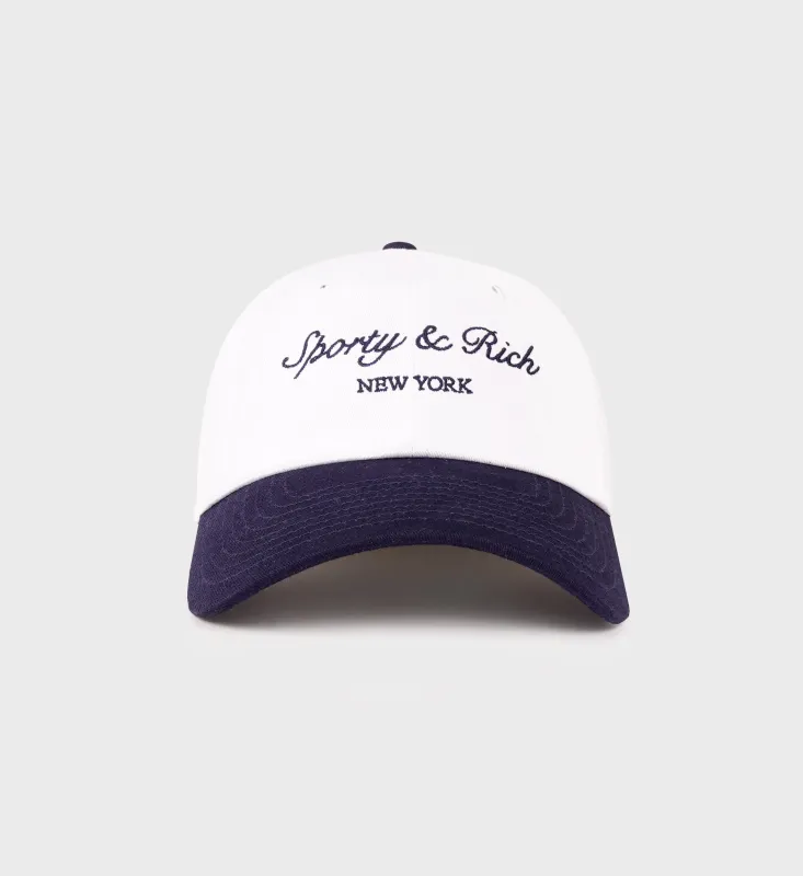 Syracuse Hat - White/Navy sold by Sporty and Rich
