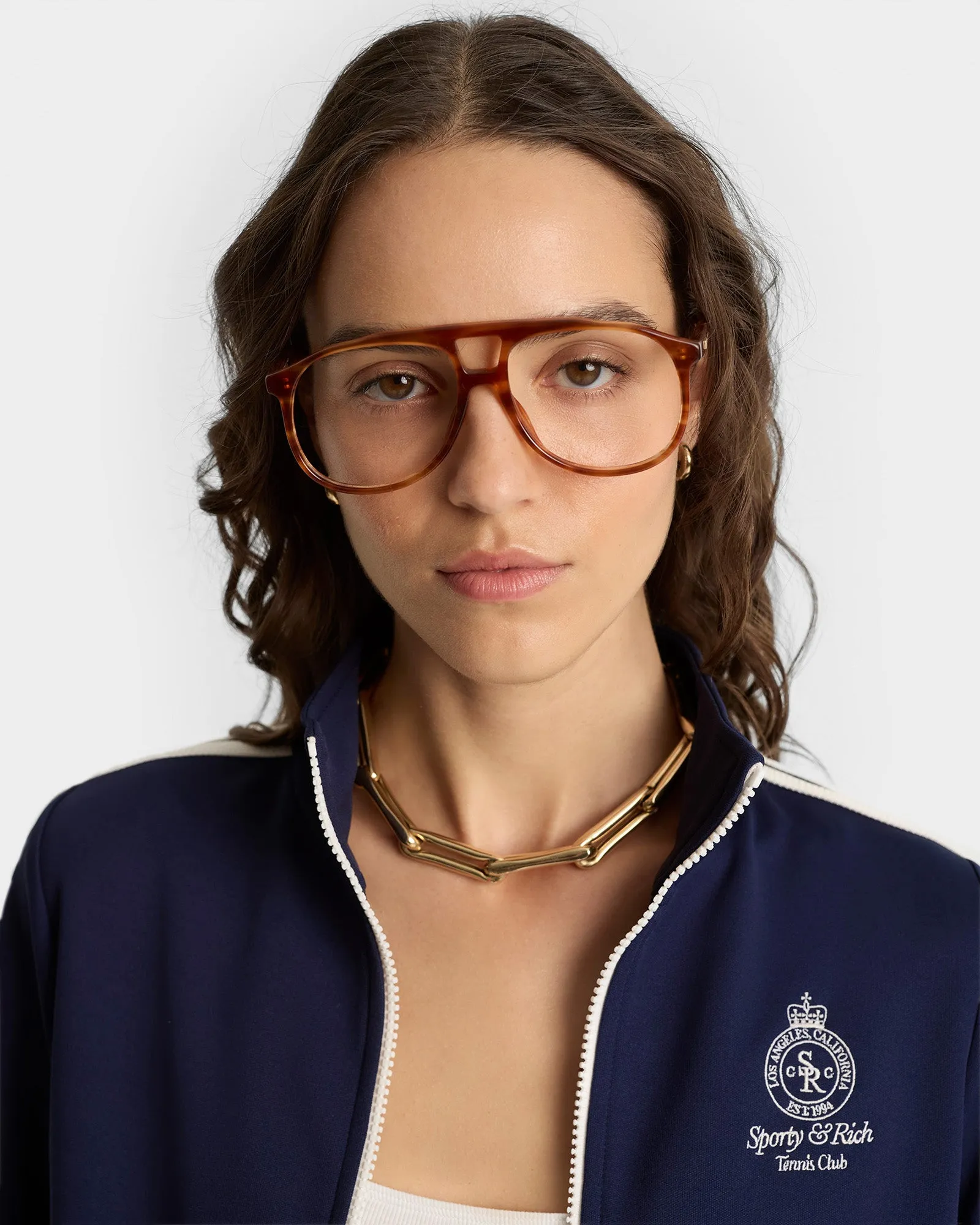 Crown Tennis Track Jacket - Navy/White sold by Sporty and Rich product image thumbnail 3