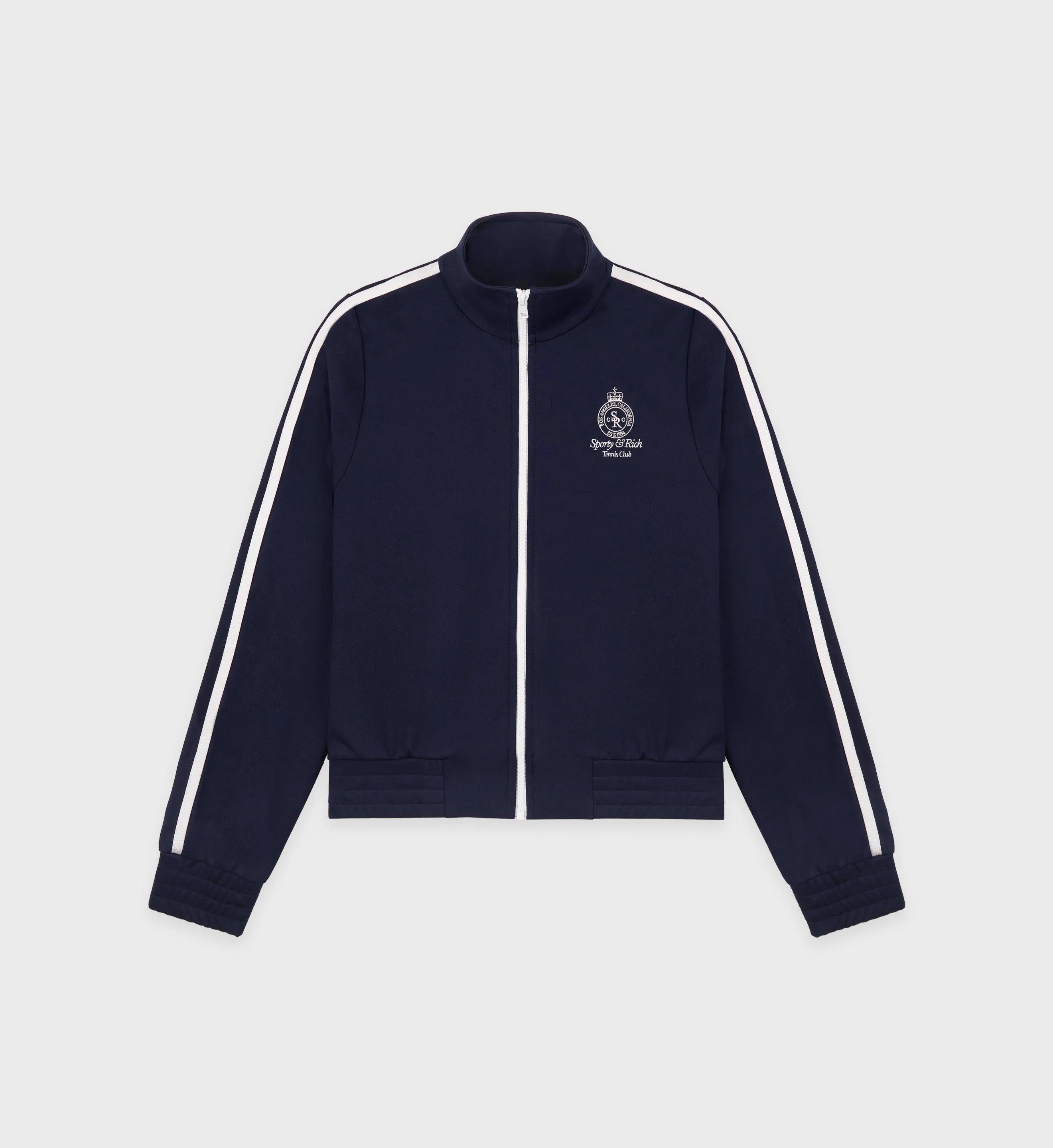 Crown Tennis Track Jacket - Navy/White sold by Sporty and Rich