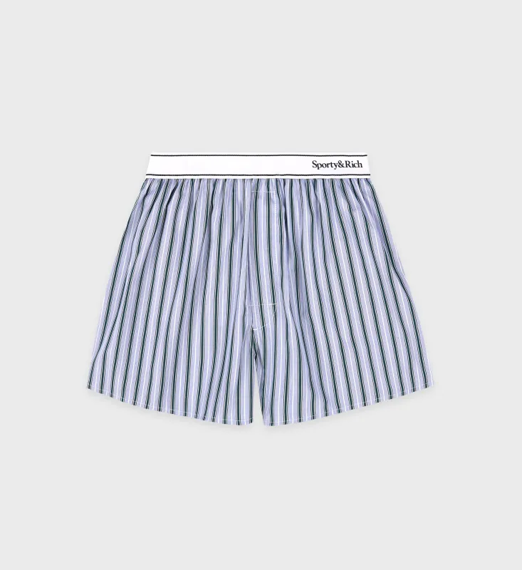 Serif Logo Boxer Short - Multicolor stripes sold by Sporty and Rich