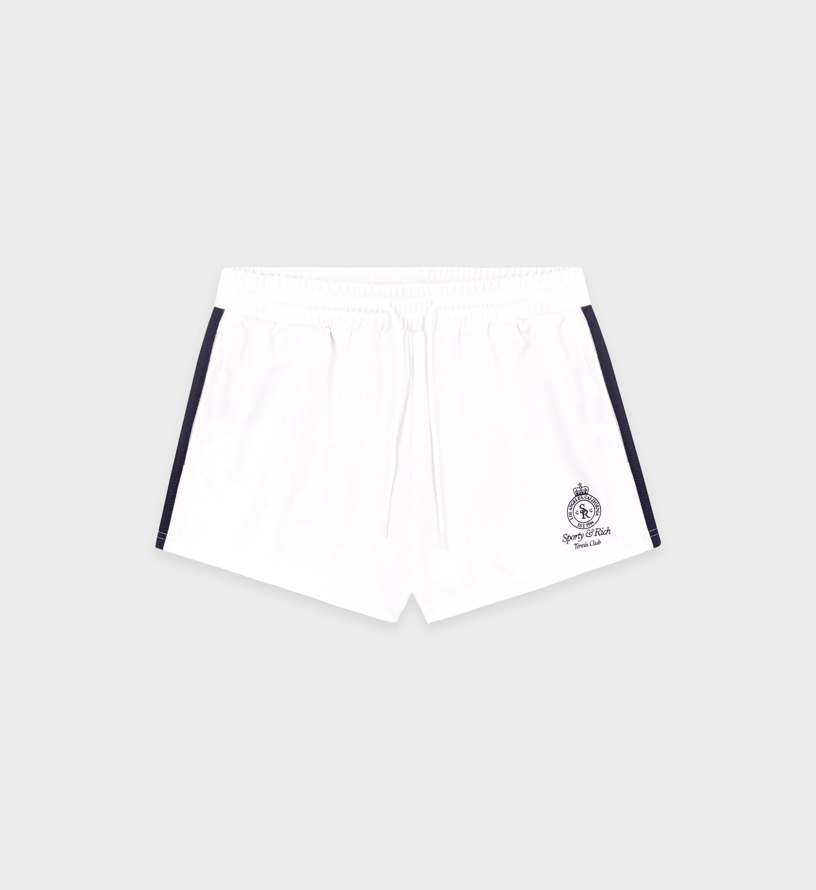 Crown Tennis Roller Short - White/Navy sold by Sporty and Rich