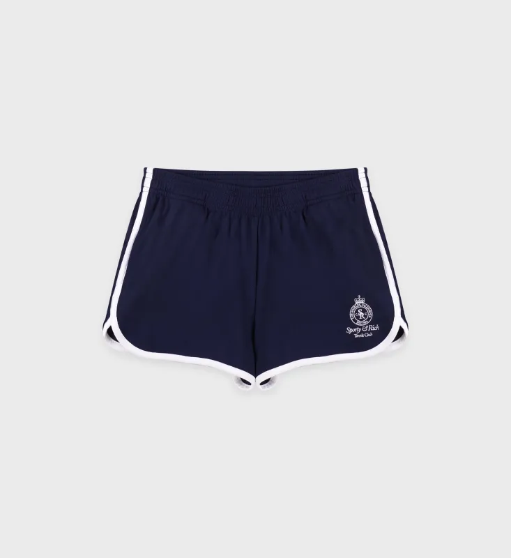 Crown Tennis Pique Short - Navy/White sold by Sporty and Rich