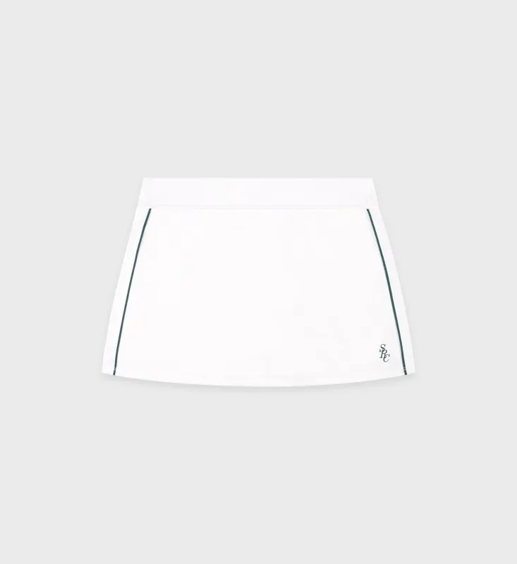 SRC Court Skirt - White/Alpine sold by Sporty and Rich