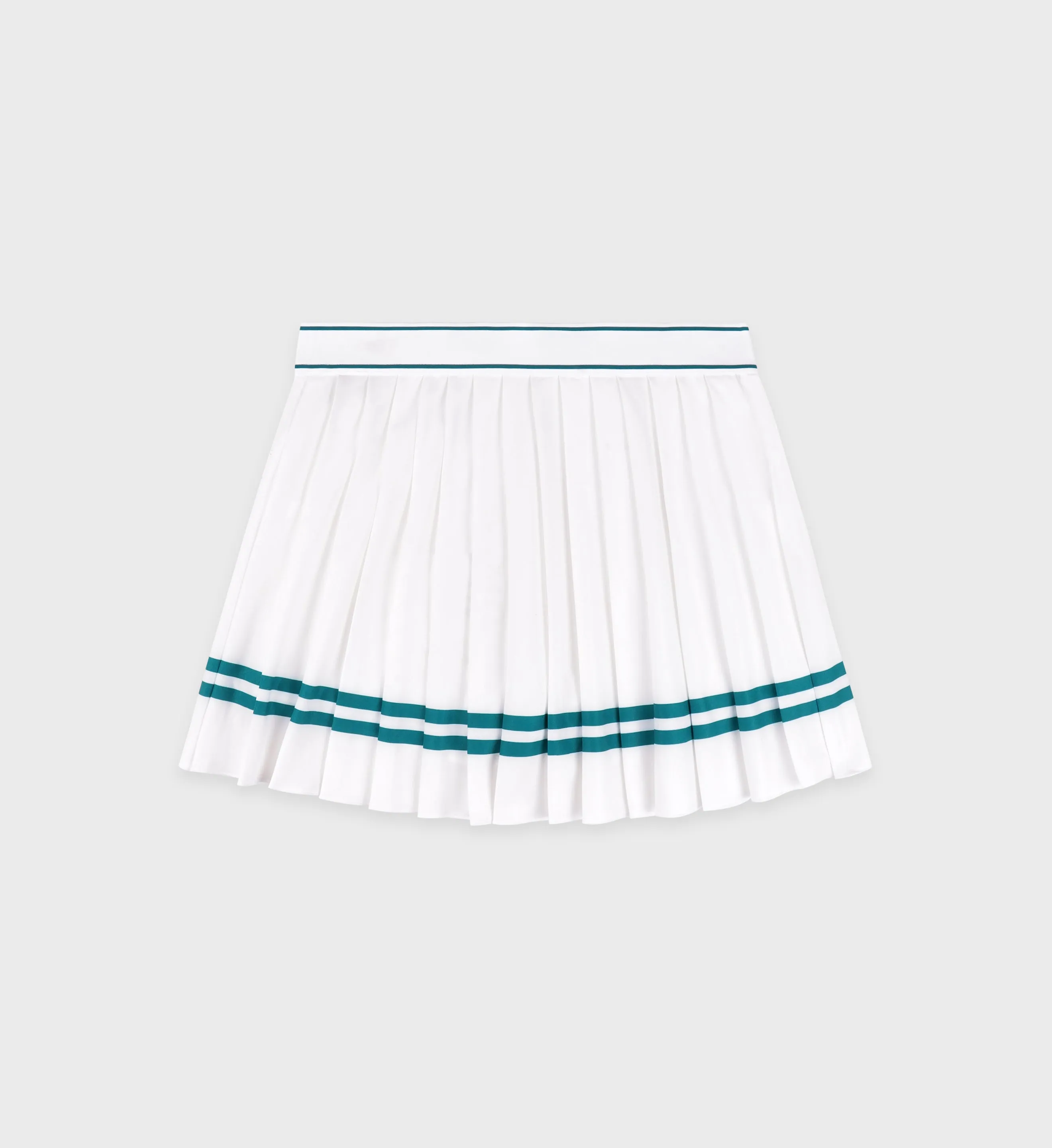 Italic Logo Pleated Skirt - White/Alpine sold by Sporty and Rich product image thumbnail 5