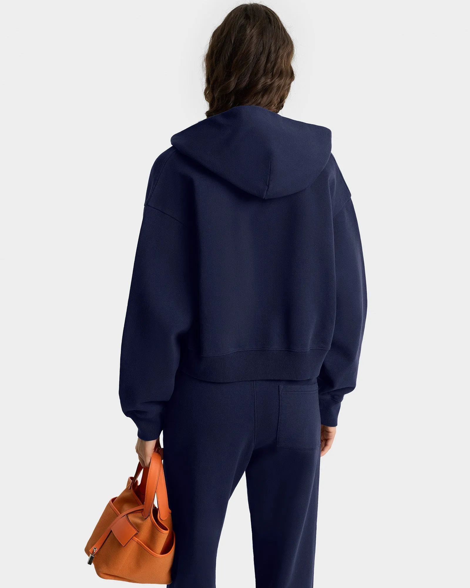 NY Tennis Club Cropped Zip Hoodie - Navy sold by Sporty and Rich product image thumbnail 4