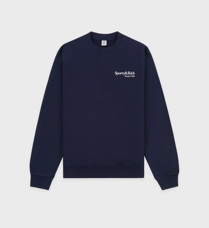 Play Tennis Crewneck - Navy/White sold by Sporty and Rich