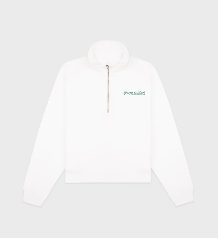 Syracuse Quarter Zip - White/Alpine sold by Sporty and Rich