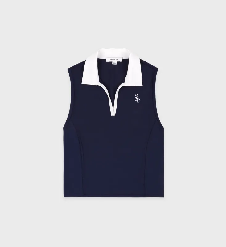 SRC Sports Polo Vest - Navy/White sold by Sporty and Rich