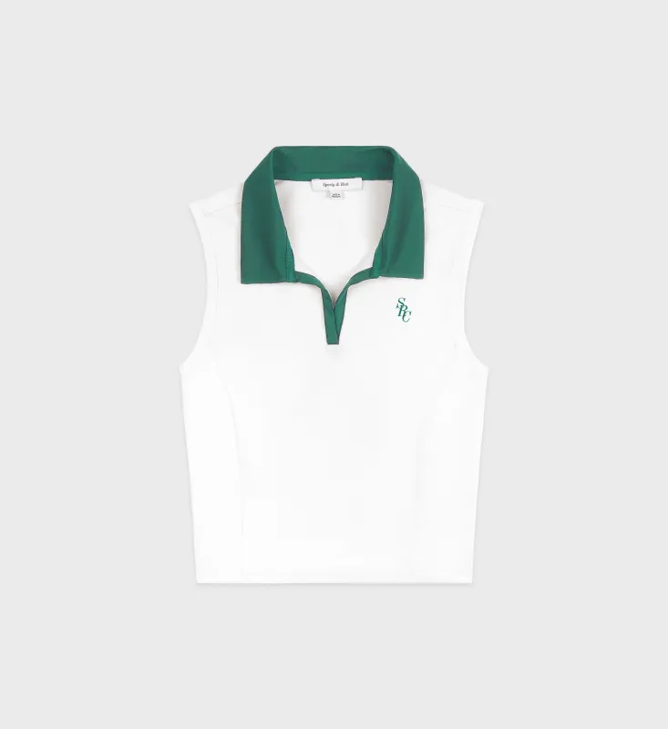SRC Sports Polo Vest - White/Alpine sold by Sporty and Rich