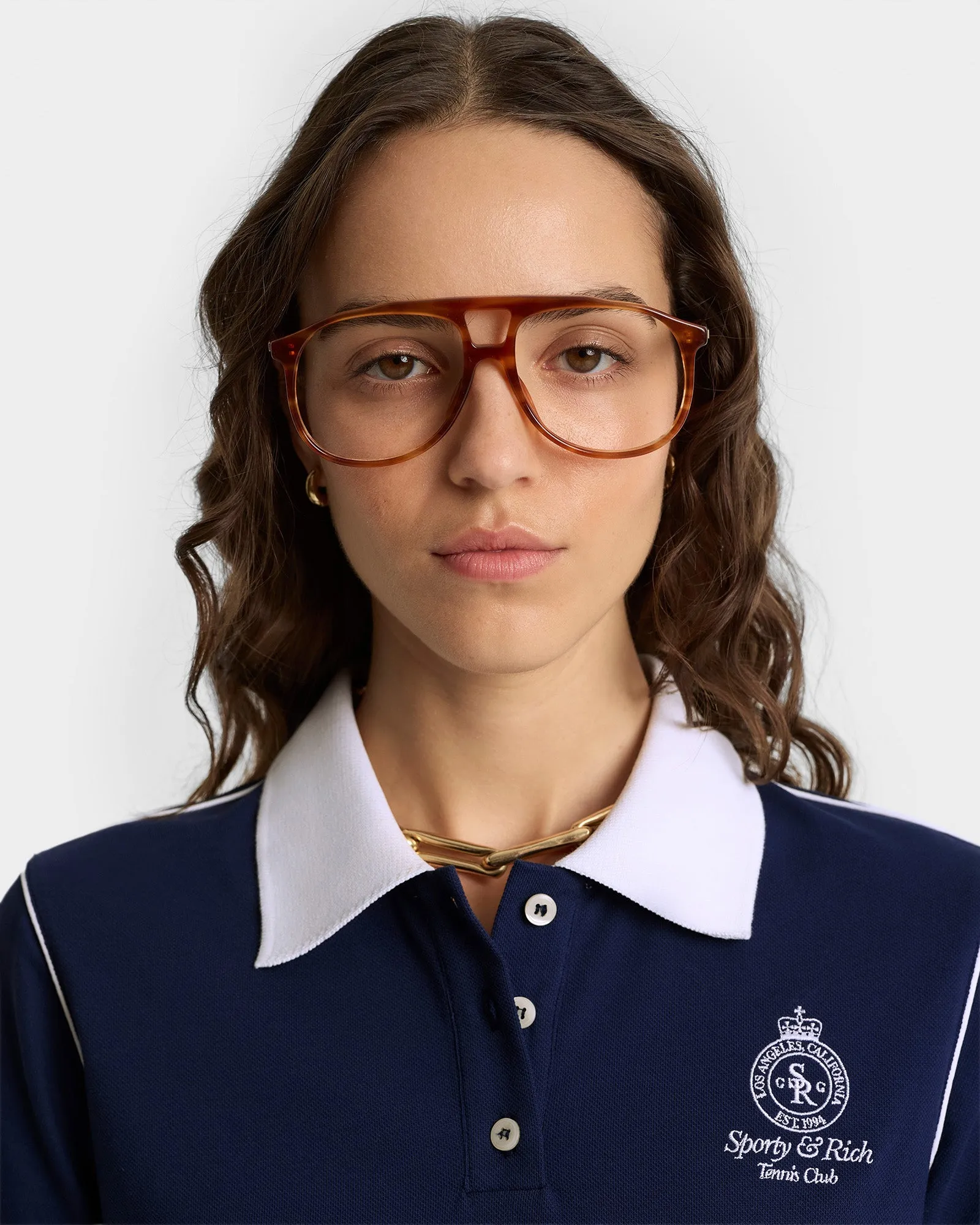 Crown 70s Pique Polo - Navy/White sold by Sporty and Rich product image thumbnail 4