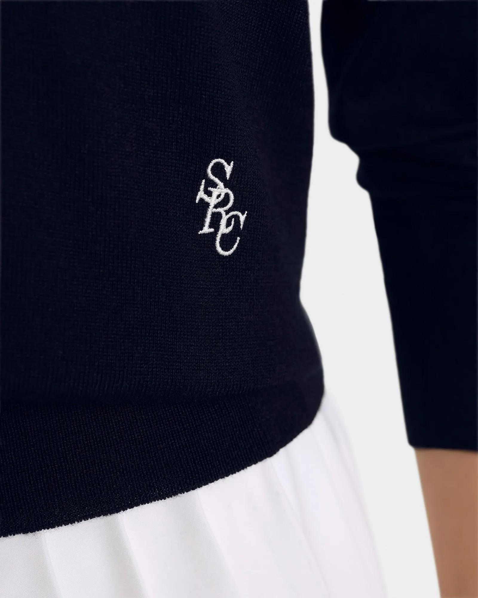 SRC Minimalist V-Neck Sweater - Navy/Off White/Alpine sold by Sporty and Rich product image thumbnail 3
