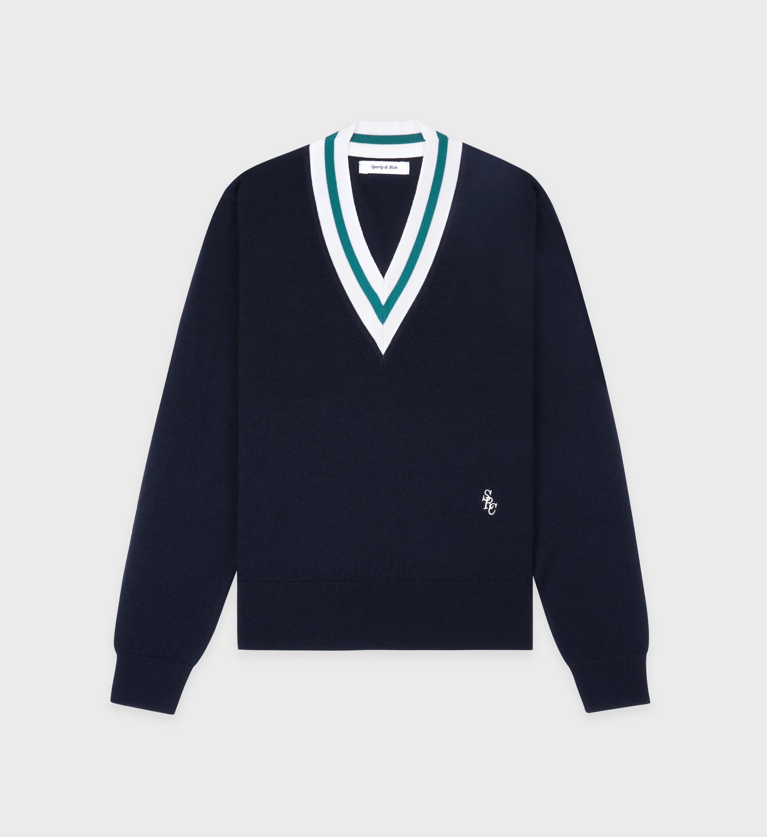 SRC Minimalist V-Neck Sweater - Navy/Off White/Alpine sold by Sporty and Rich