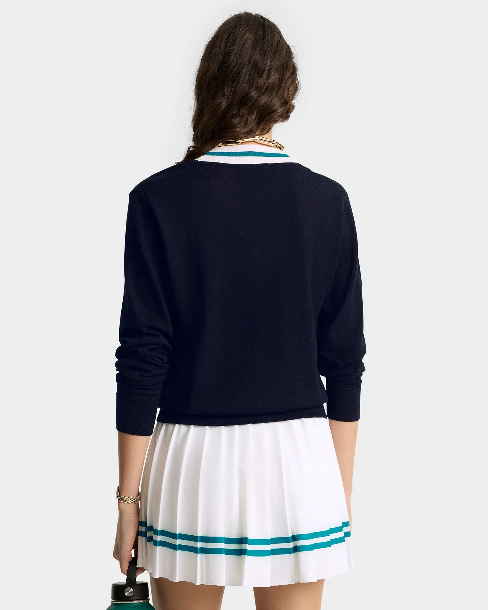 SRC Minimalist V-Neck Sweater - Navy/Off White/Alpine sold by Sporty and Rich product image thumbnail 4