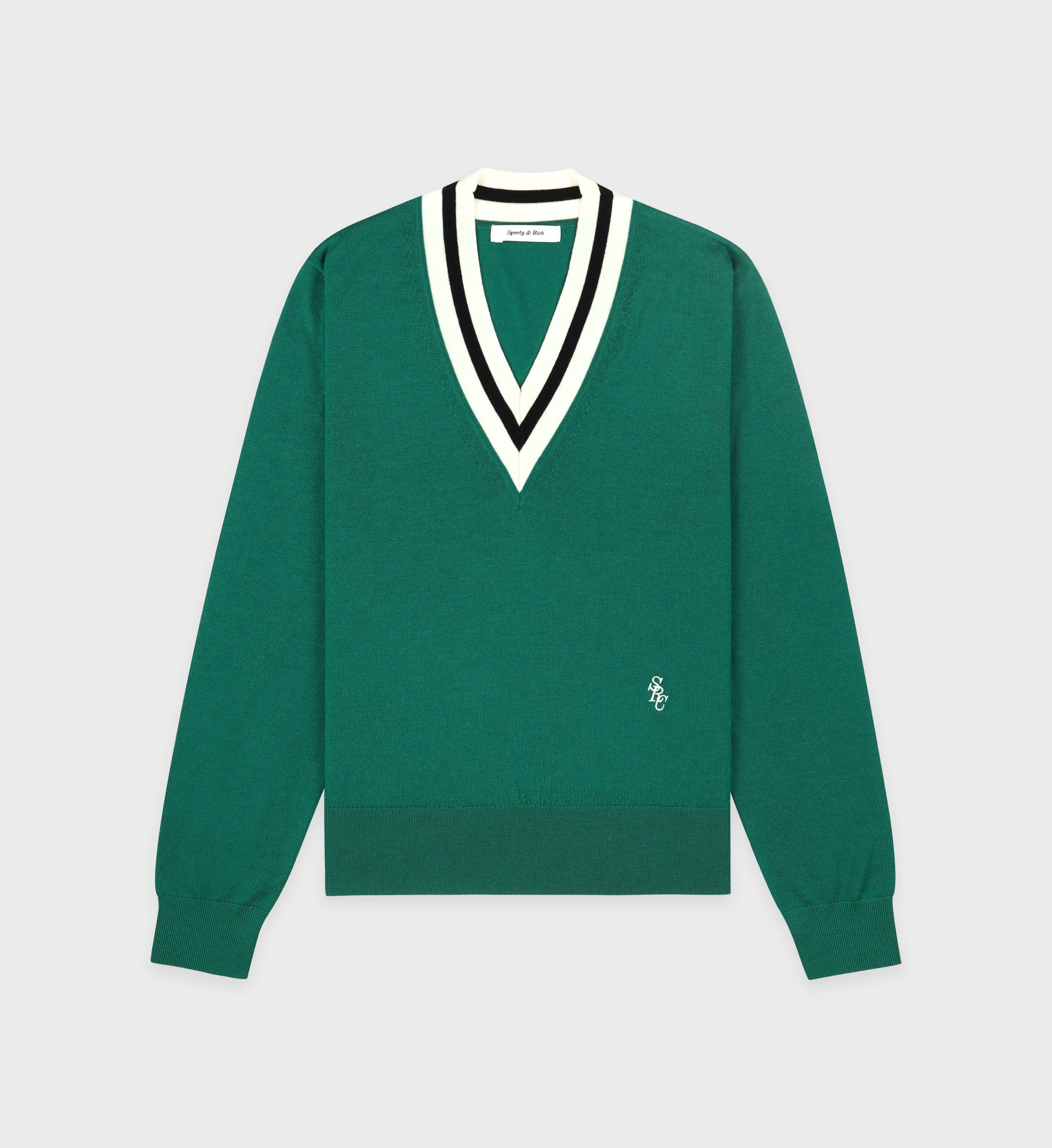 SRC Minimalist V-Neck Sweater - Alpine/Navy/Off White sold by Sporty and Rich