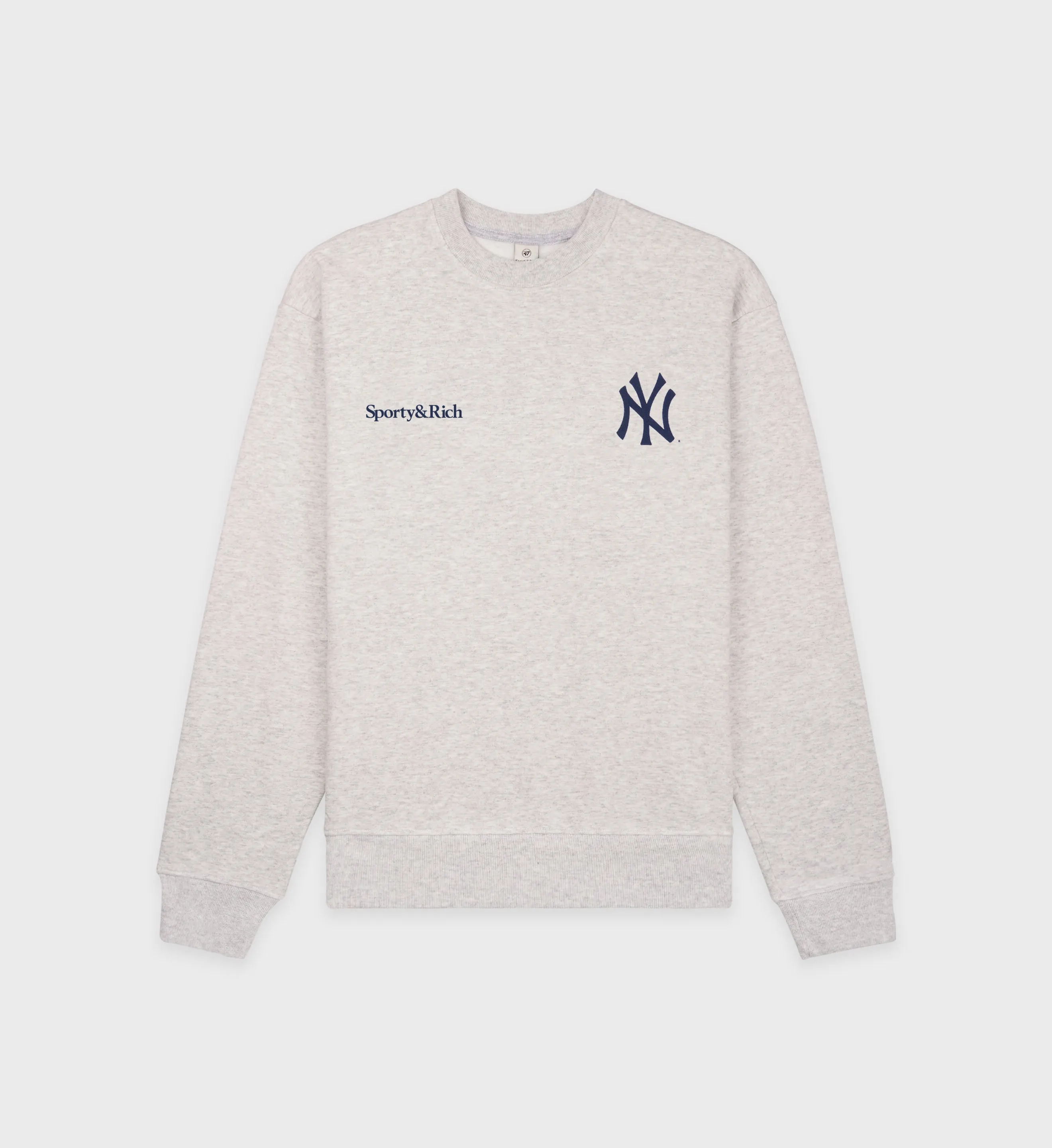 Champions Crewneck - Heather Gray/Sports Red/Navy sold by Sporty and Rich