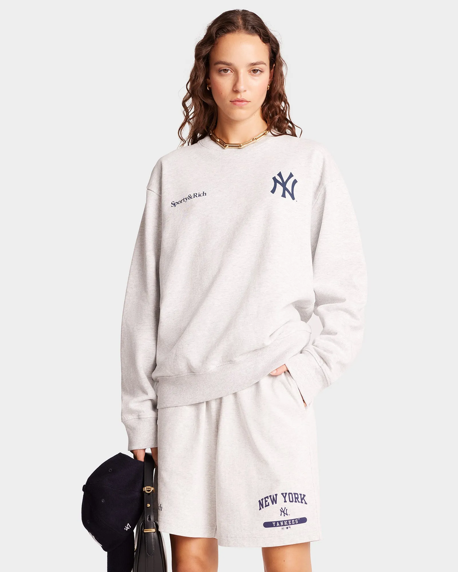 Champions Crewneck - Heather Gray/Sports Red/Navy sold by Sporty and Rich product image thumbnail 5