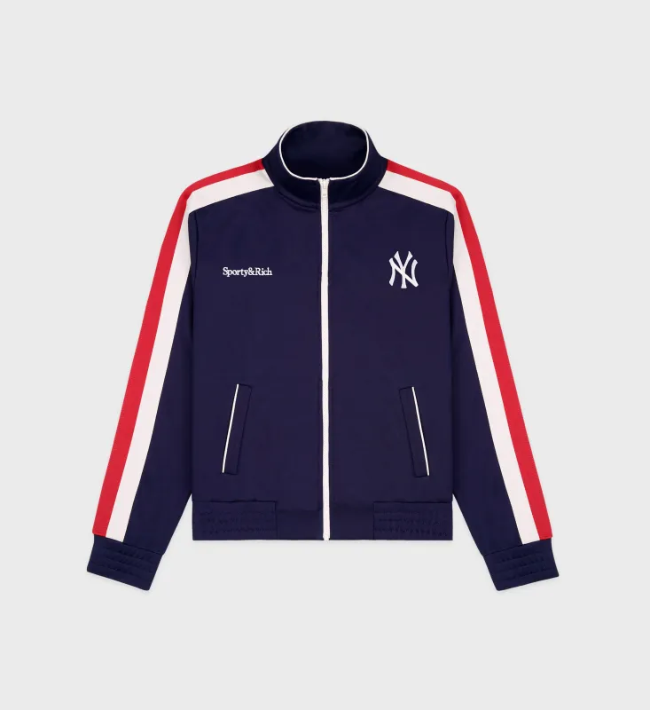 Yankees Serif Track Jacket - Navy/White/Red sold by Sporty and Rich