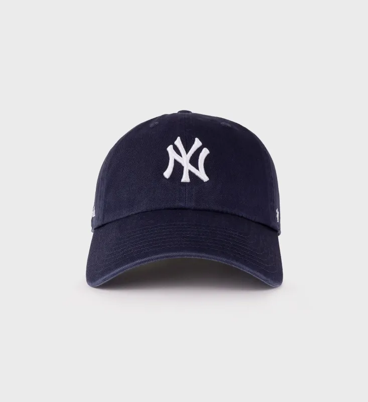 Yankees Serif Hat - Navy/White sold by Sporty and Rich