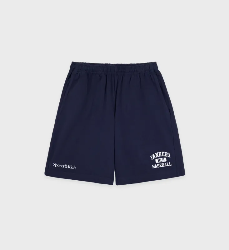 Yankees Ivy Gym Short - Navy/White sold by Sporty and Rich