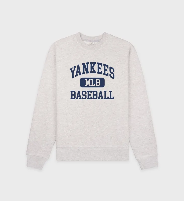 Yankees Ivy Crewneck - Heather Gray/Navy sold by Sporty and Rich