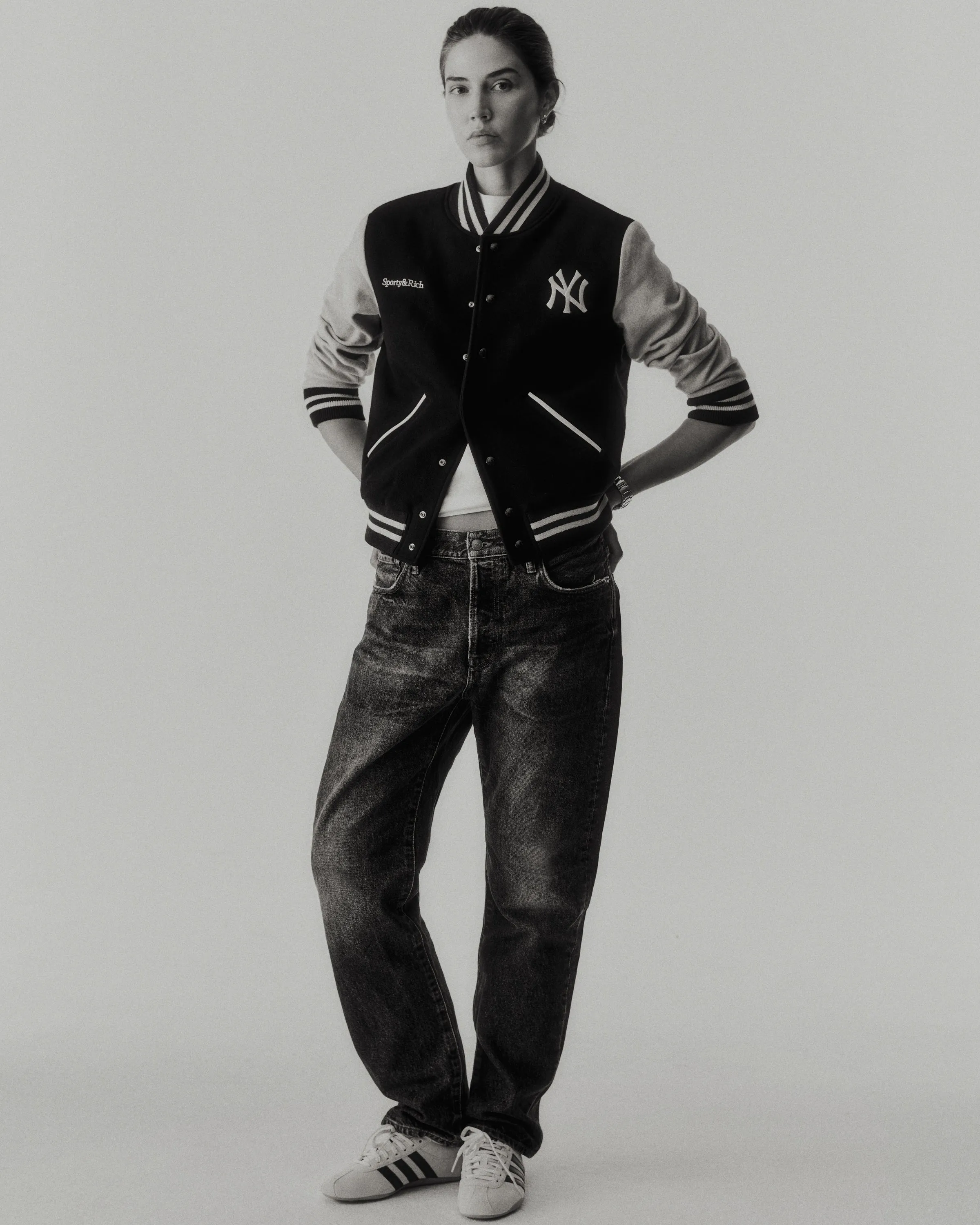 Homerun Wool Varsity Jacket - Navy/Cream sold by Sporty and Rich product image thumbnail 3