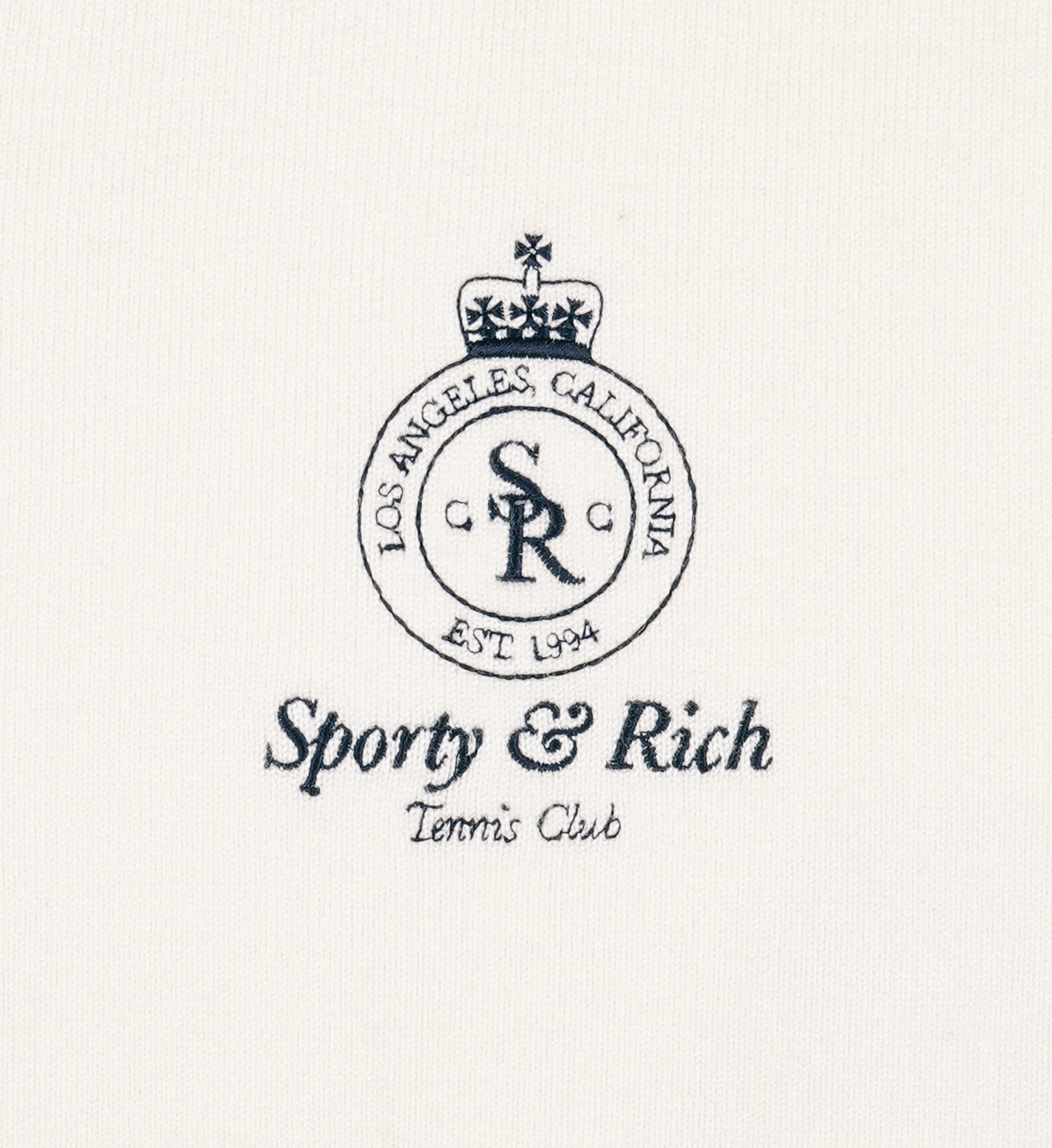 Crown Tennis Zipped Cardigan - Off White/Navy sold by Sporty and Rich product image thumbnail 5