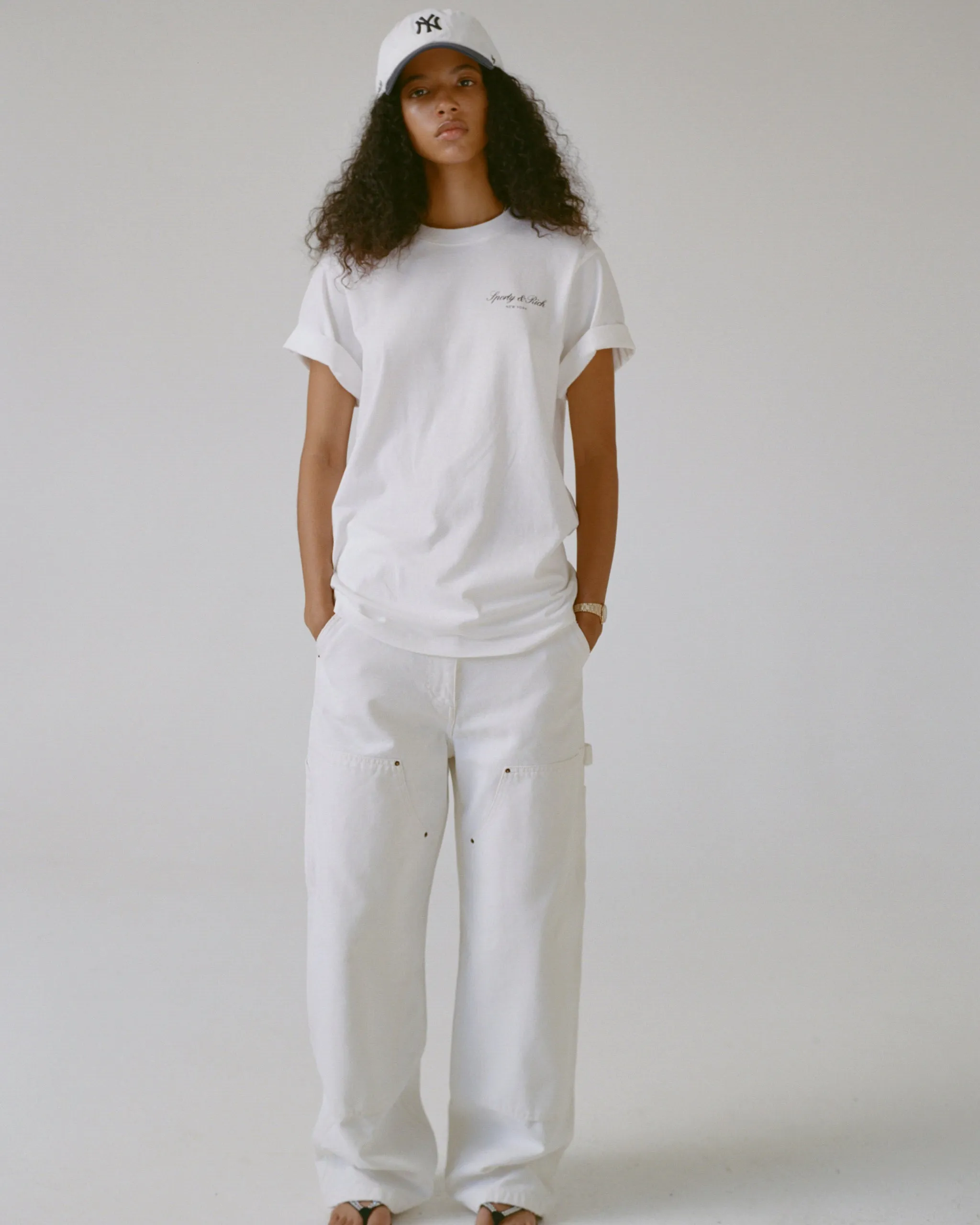 Signature NY T-Shirt - White/Navy sold by Sporty and Rich product image thumbnail 2