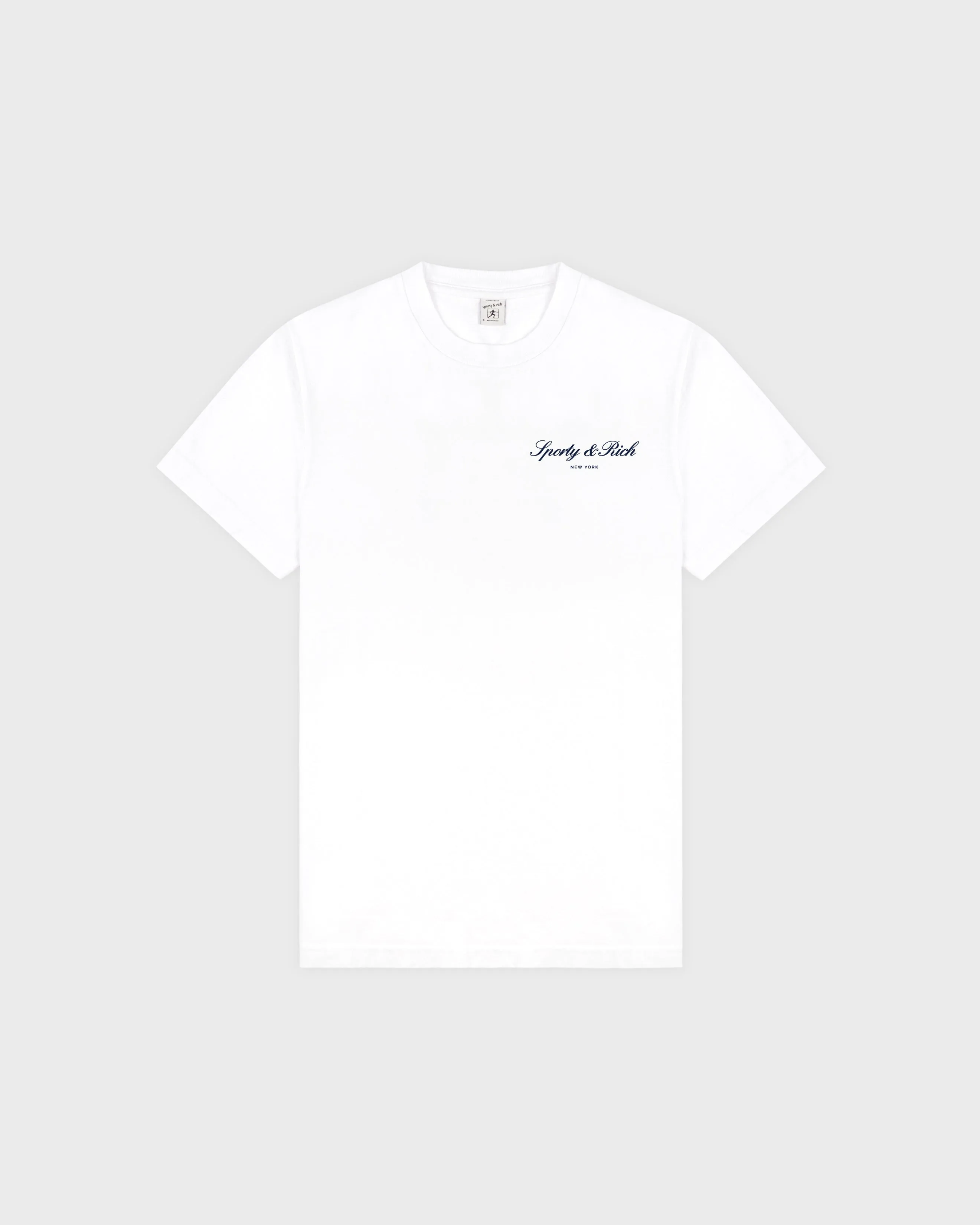 Signature NY T-Shirt - White/Navy sold by Sporty and Rich