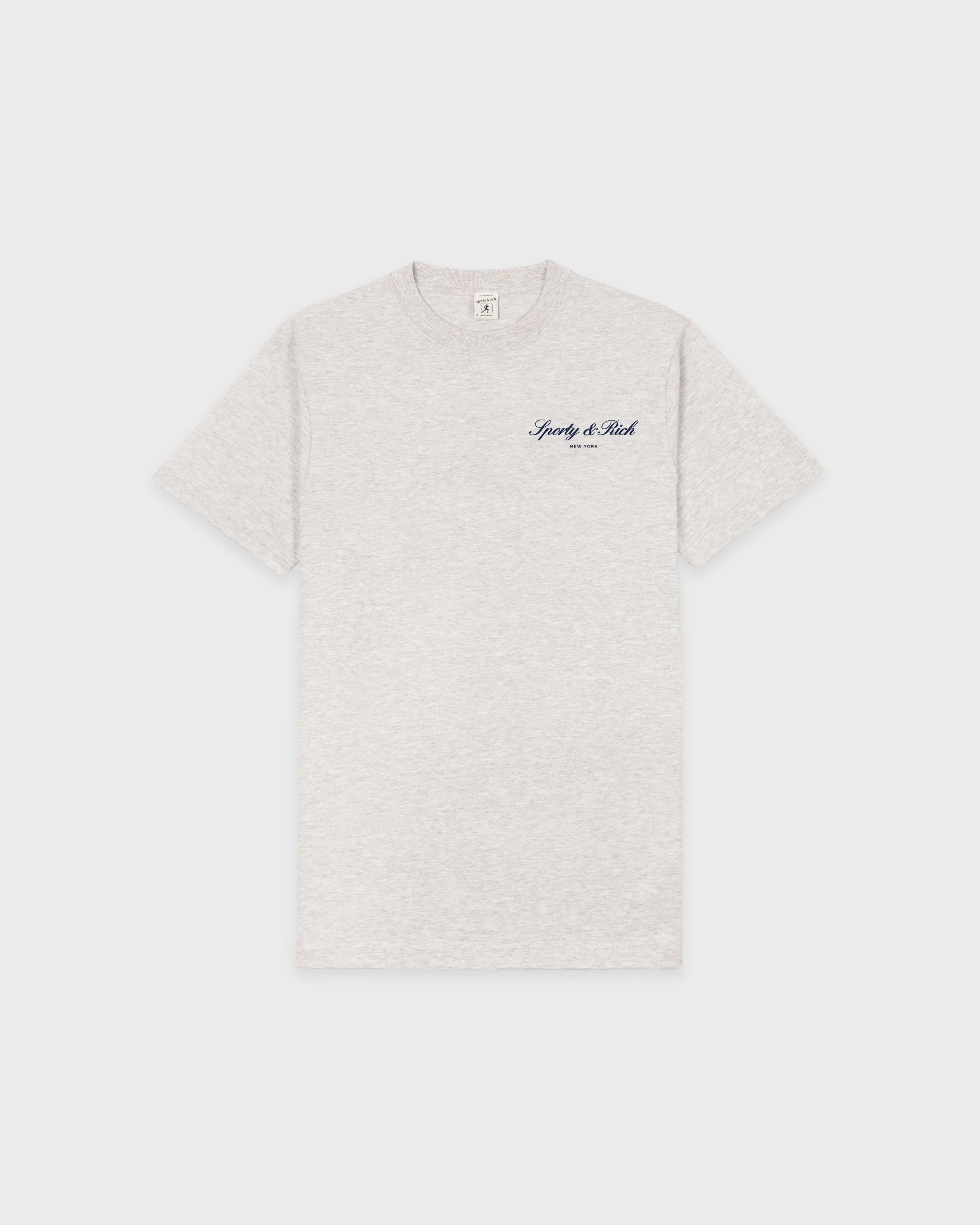 Signature NY T-Shirt - Heather Gray/Navy sold by Sporty and Rich