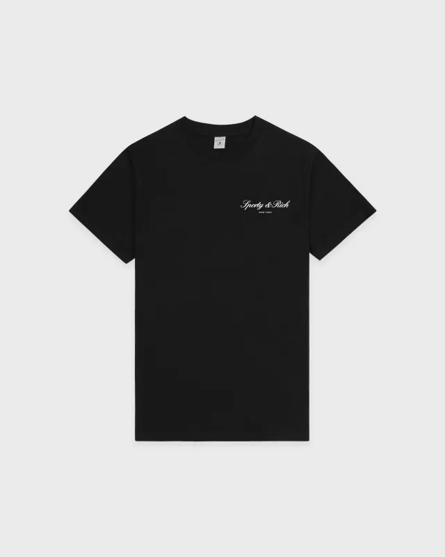 Signature NY T-Shirt - Black/White sold by Sporty and Rich