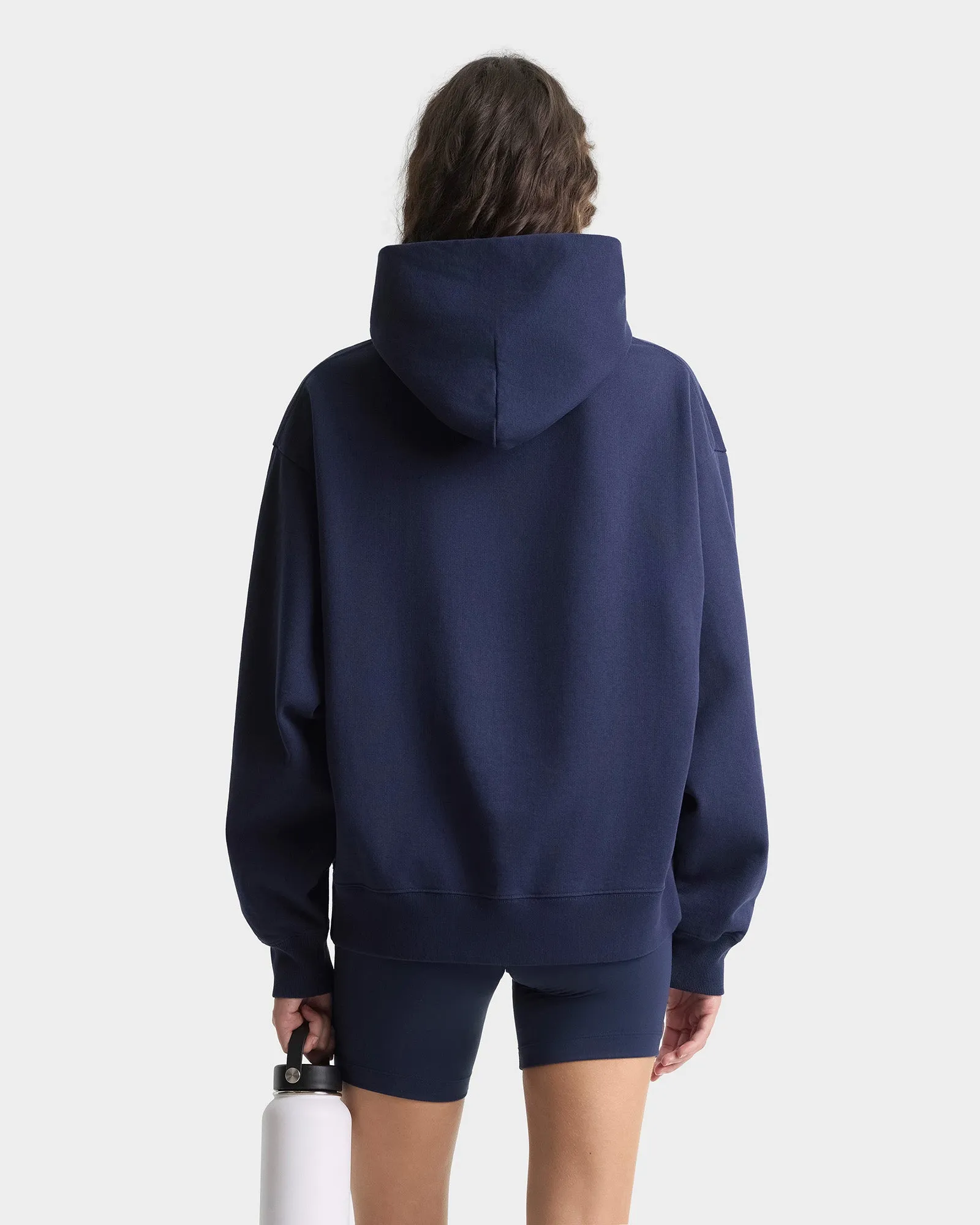 Signature Logo Embroidered Hoodie - Navy/White sold by Sporty and Rich product image thumbnail 5