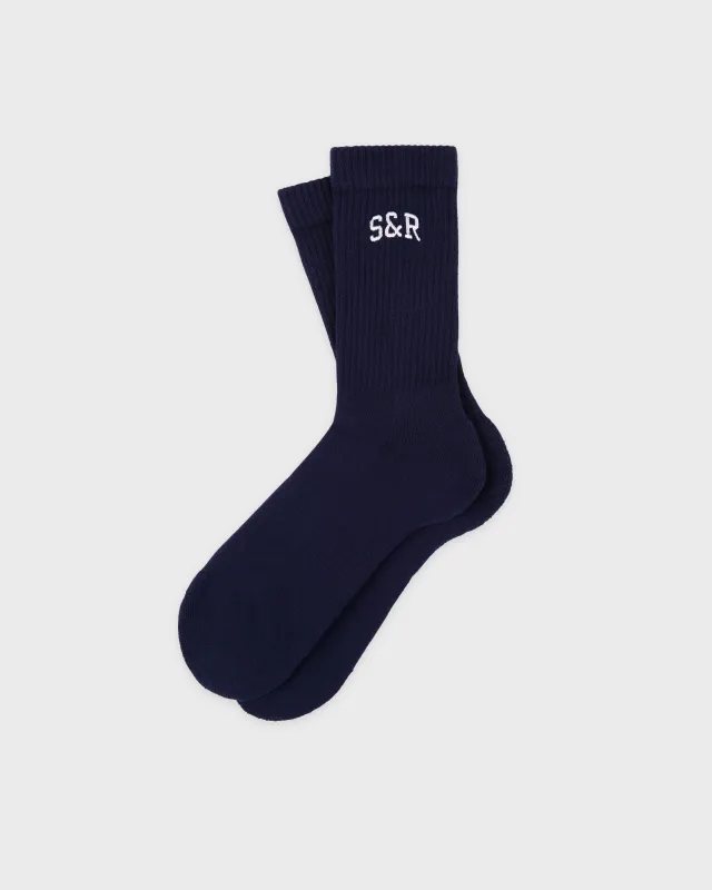 S&R Ivy Socks - Navy/White sold by Sporty and Rich