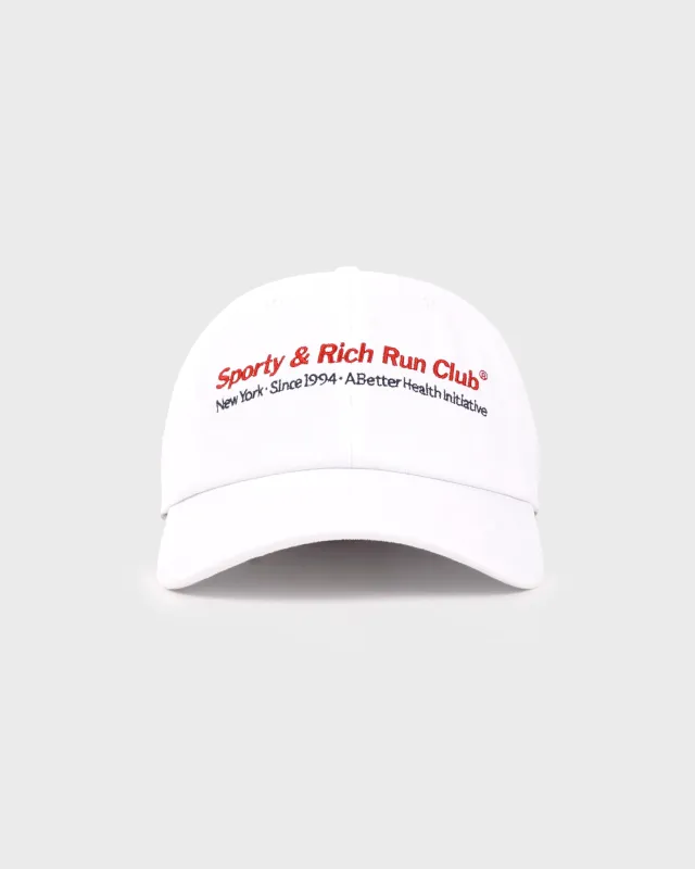 Run Club Hat - White/Ruby/Navy sold by Sporty and Rich
