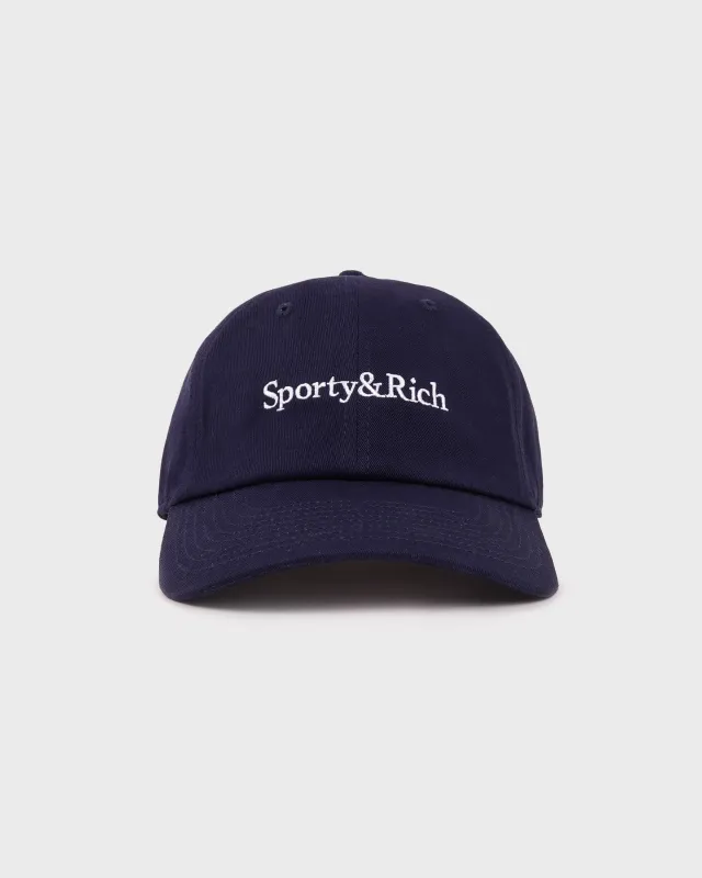 Serif Logo Hat - Navy/White sold by Sporty and Rich