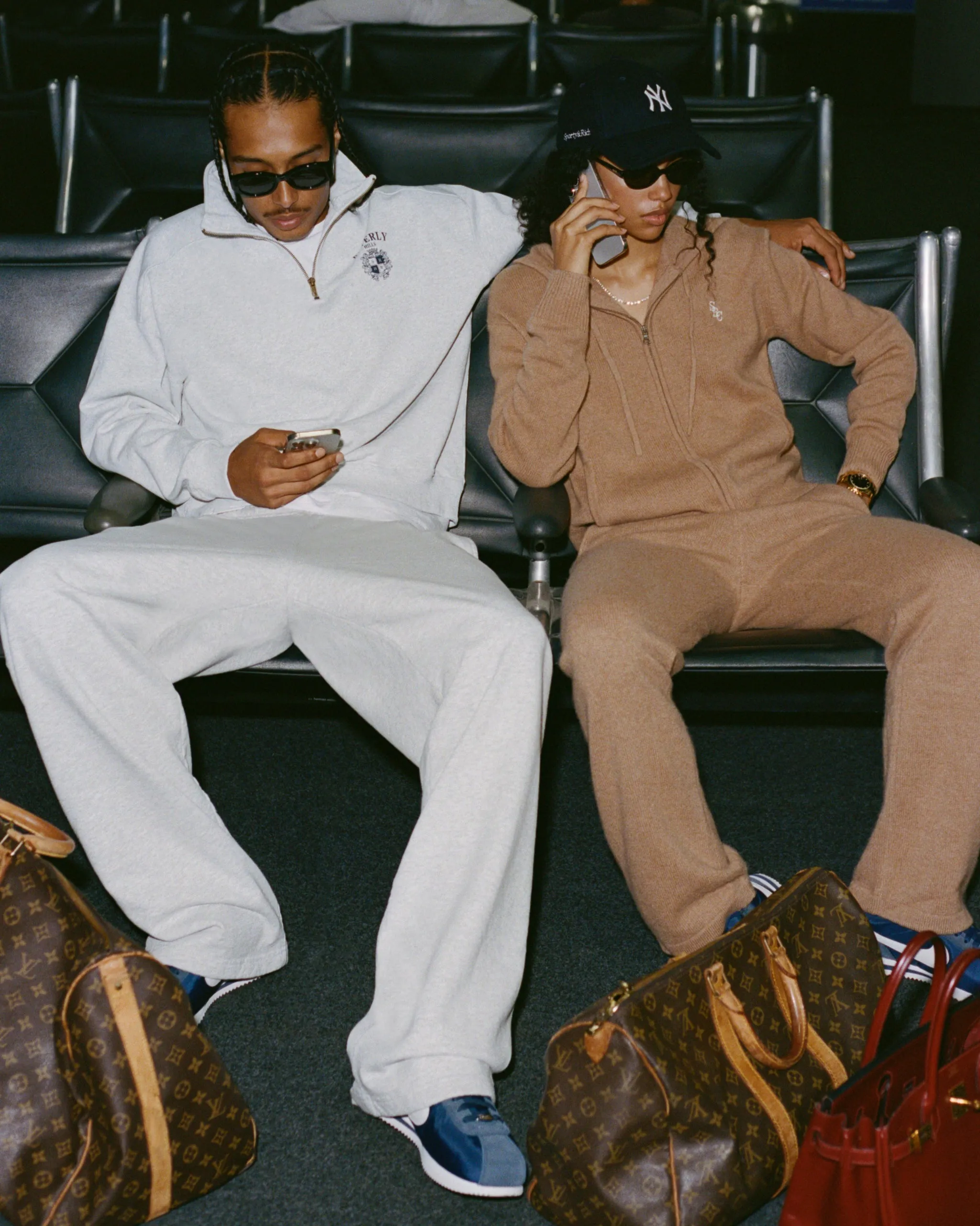 SRC Cashmere Trousers - Camel/White sold by Sporty and Rich product image thumbnail 2
