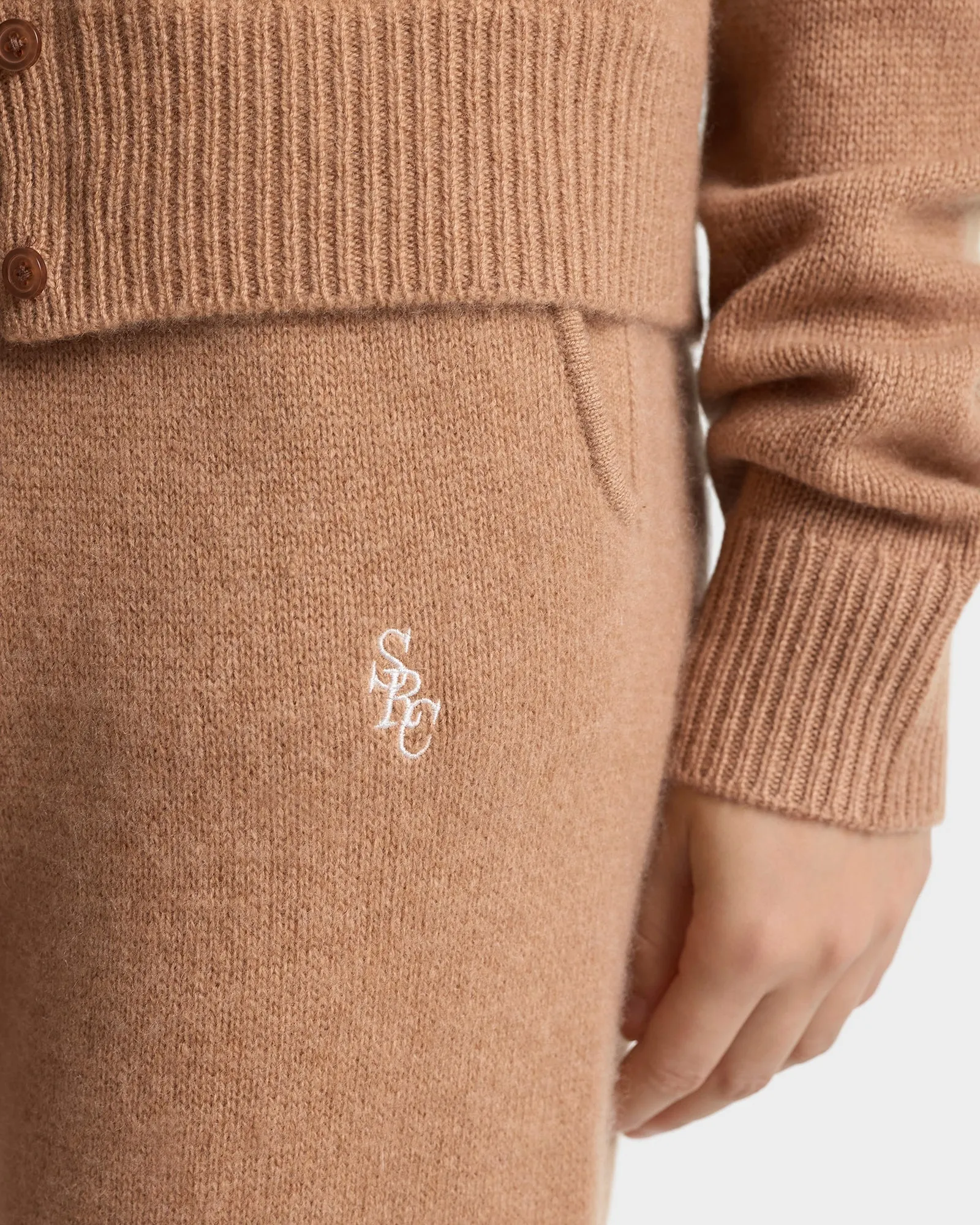 SRC Cashmere Trousers - Camel/White sold by Sporty and Rich product image thumbnail 4