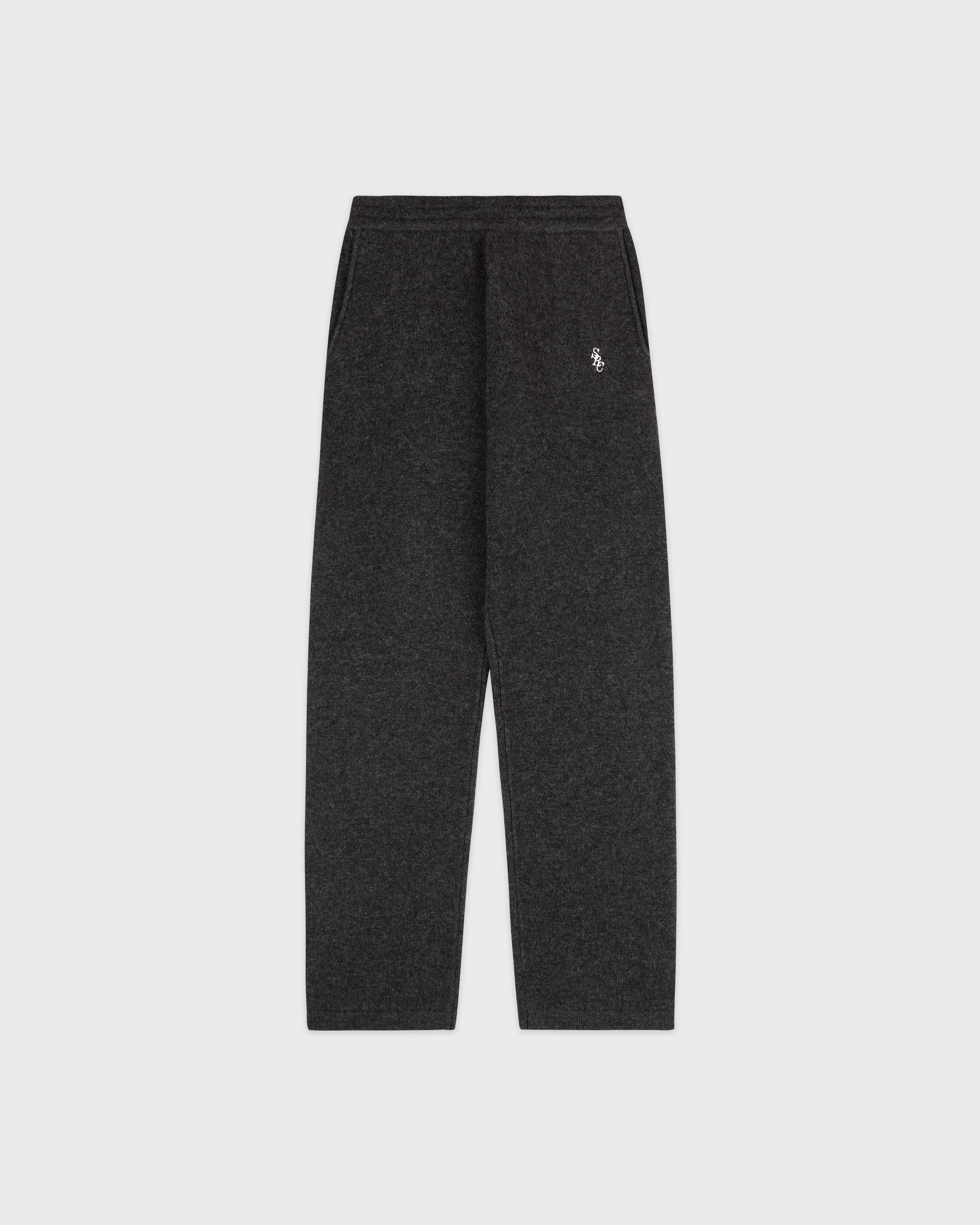 SRC Cashmere Trousers - Dark Grey/White sold by Sporty and Rich