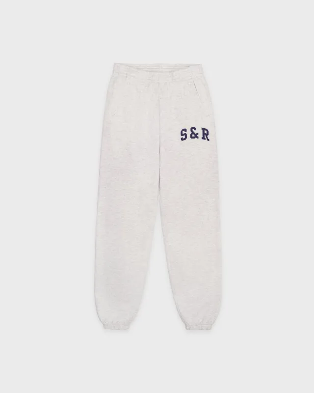 S&R Ivy Sweatpant - Heather Gray/Navy sold by Sporty and Rich