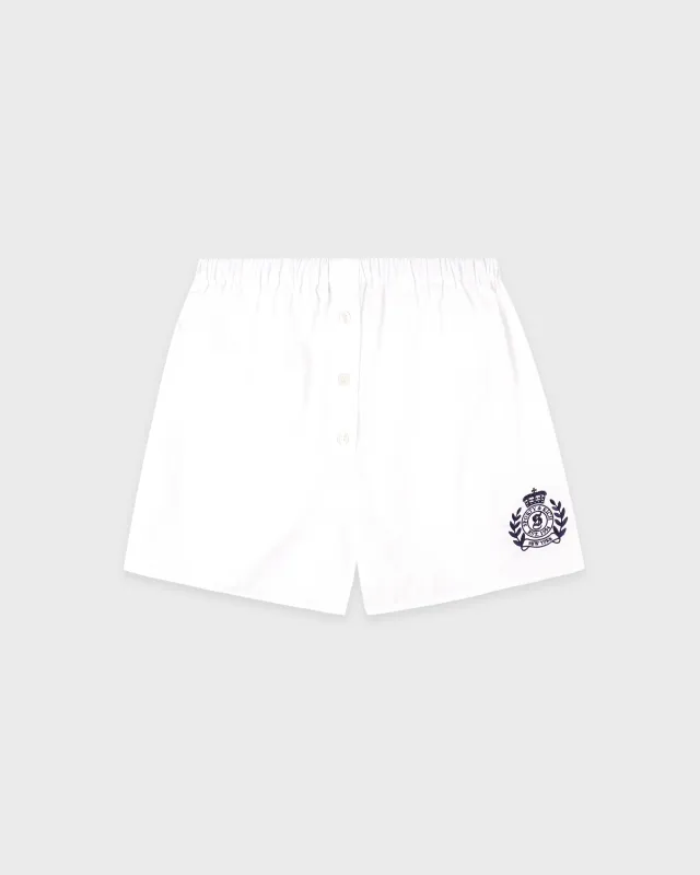 NY Crest Mini Boxer - White/Navy sold by Sporty and Rich
