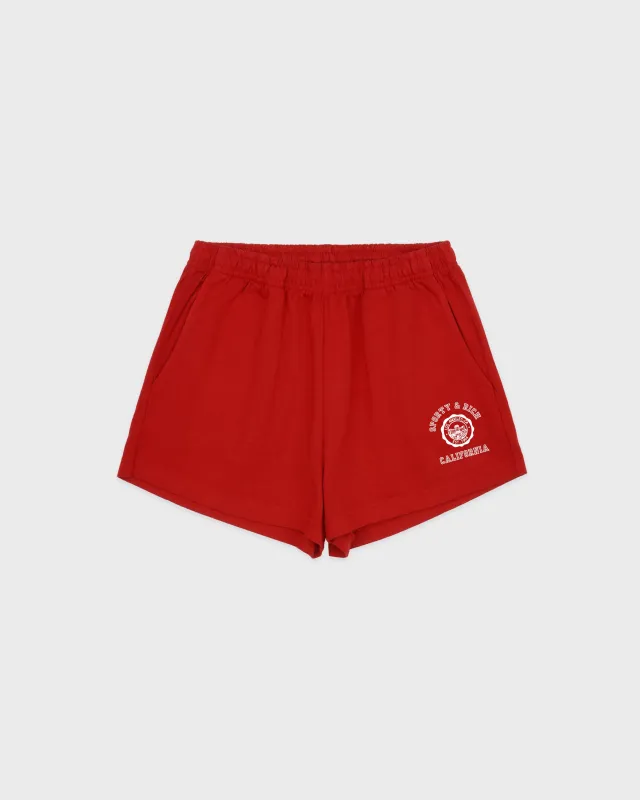 California Emblem Disco Short - Ruby/White sold by Sporty and Rich