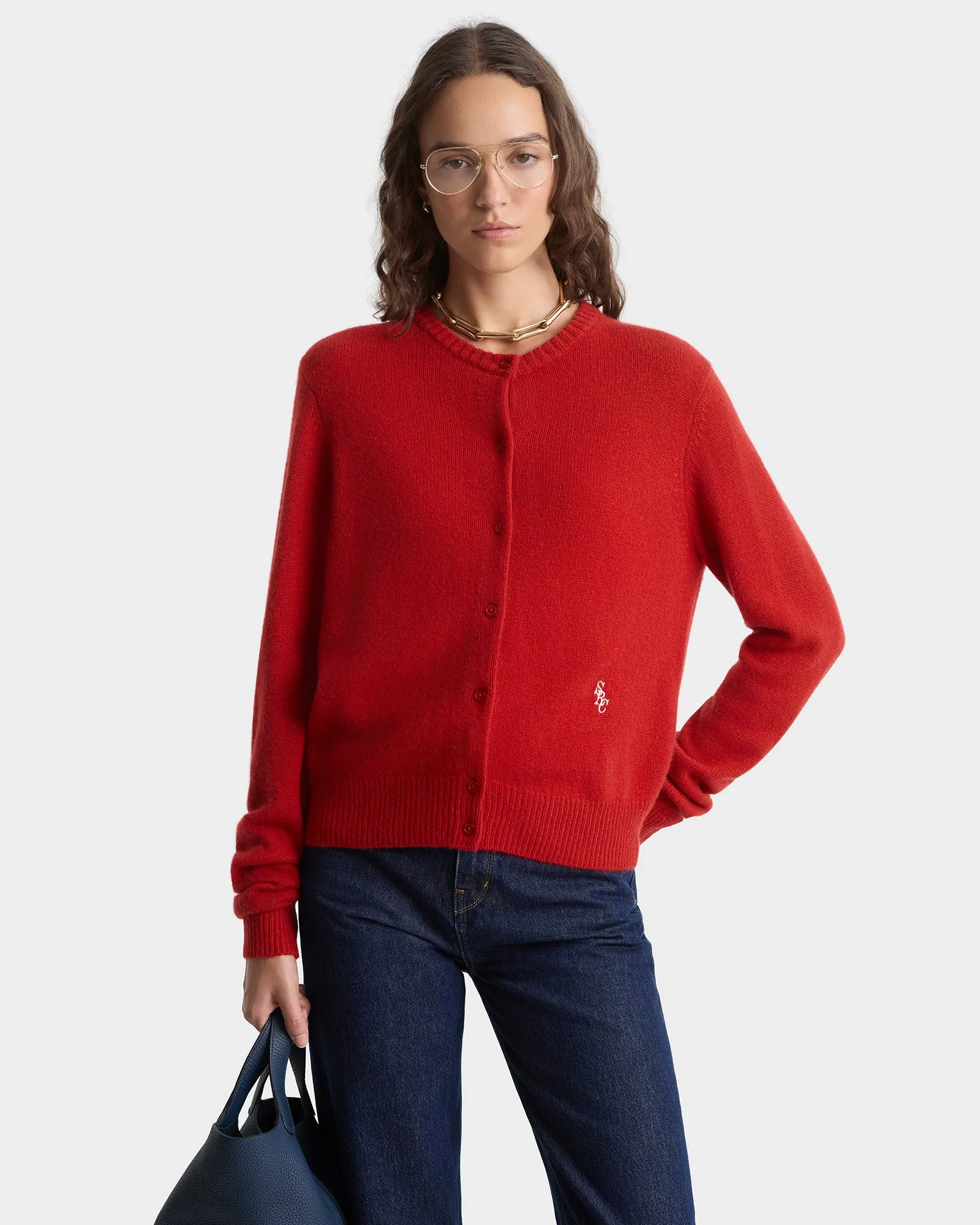 SRC Cashmere Cardigan - Ruby sold by Sporty and Rich product image thumbnail 3
