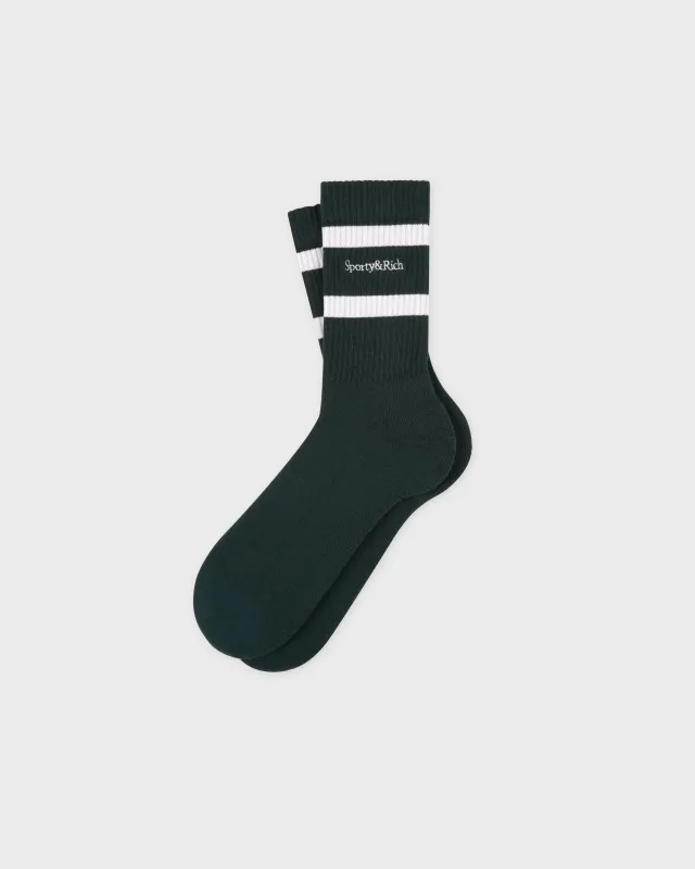 Serif Logo Socks - Forest/White sold by Sporty and Rich